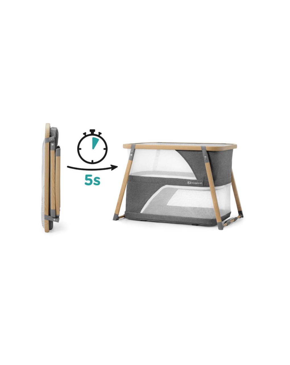Kinderkraft παρκοκρέβατο 4 σε 1 sofi gray - Kinderkraft