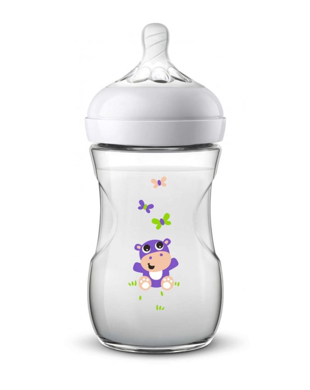 Philips avent πλαστικό μπιμπερό natural 260ml 1m+ hippo scf070/22 - Philips Avent