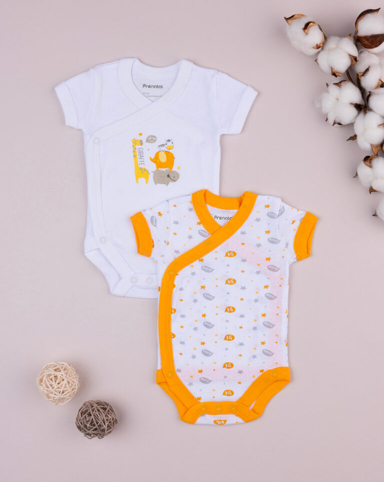 βρεφικά κορμάκια πακέτο x2 με ζωάκια unisex - Prénatal