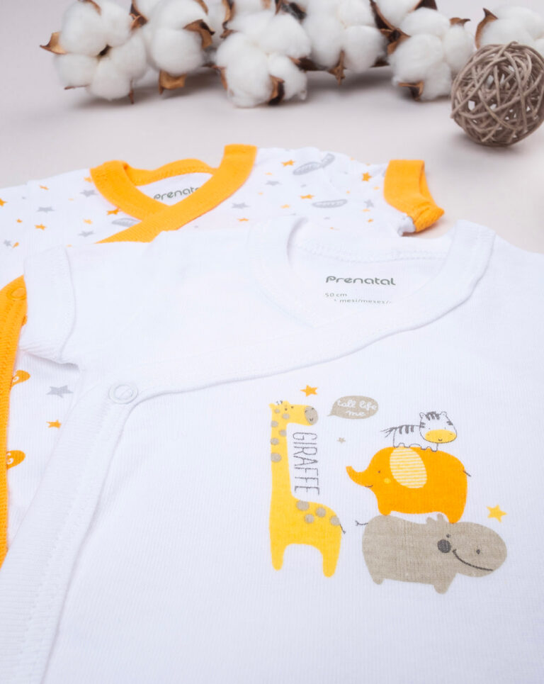 βρεφικά κορμάκια πακέτο x2 με ζωάκια unisex - Prénatal