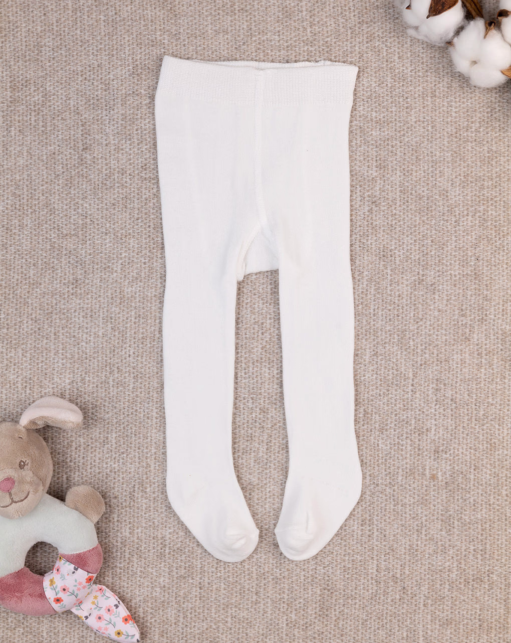 βρεφικό καλσόν βαμβακερό λευκό για κορίτσι - Prénatal