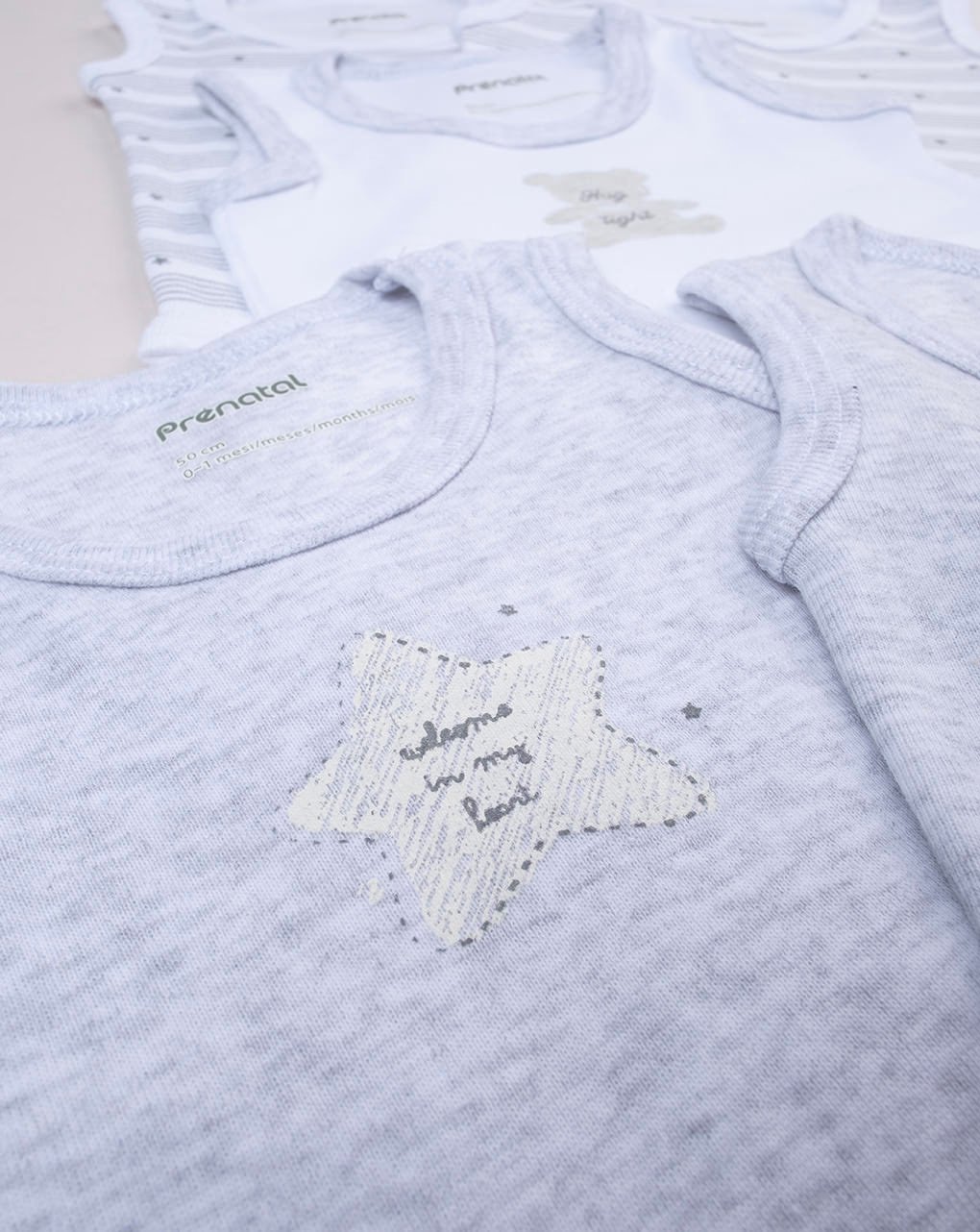 βρεφικά κορμάκια με αστεράκια πακέτο x5 unisex - Prénatal