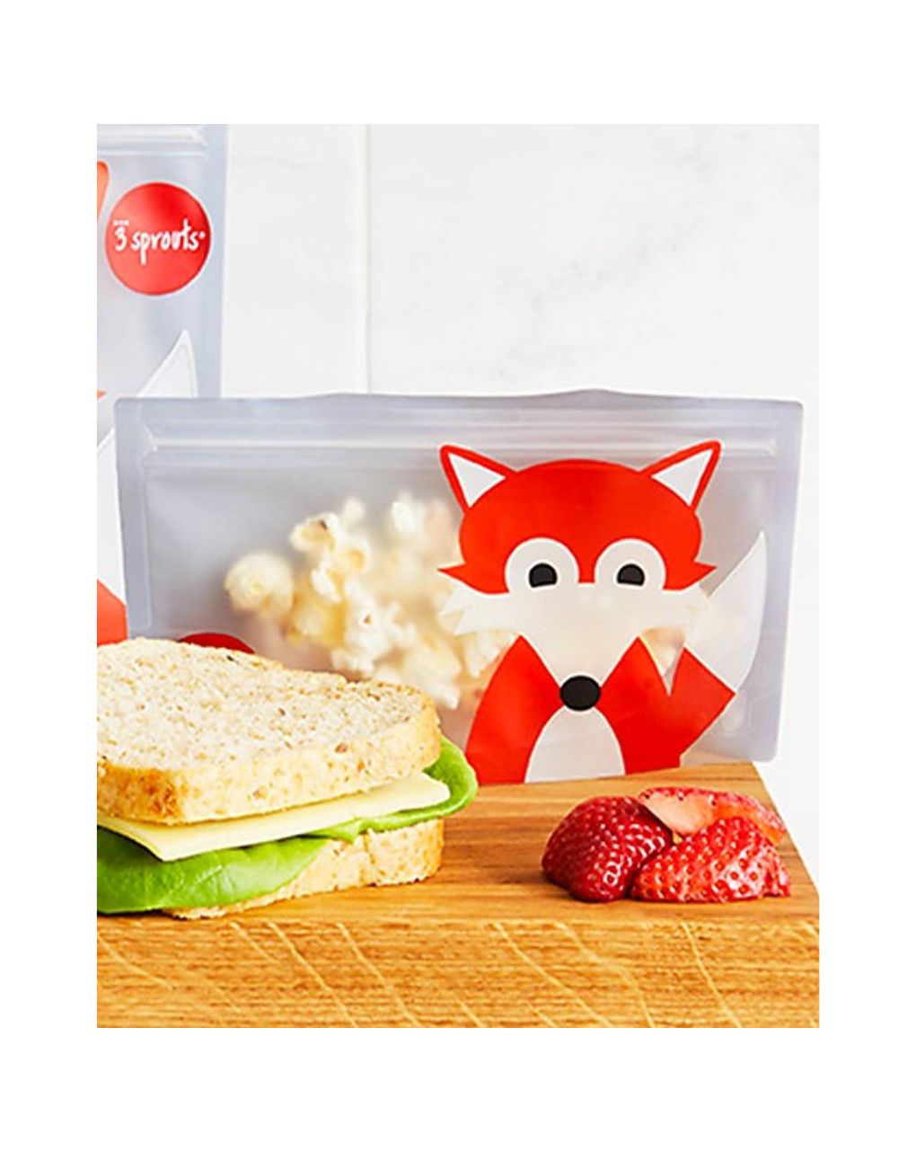 3sprouts θήκες σνακ-bag fox (2 τμχ) - 3 sprouts