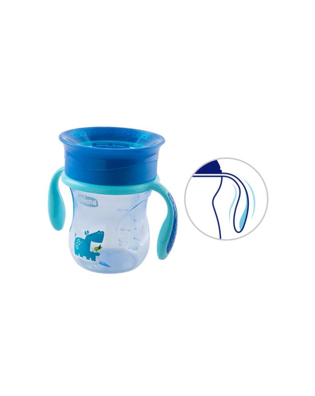 Chicco εκπαιδευτικό ποτήρι perfect 360◦ 200ml 12m+ μπλε f04-06951-20-01 - Chicco