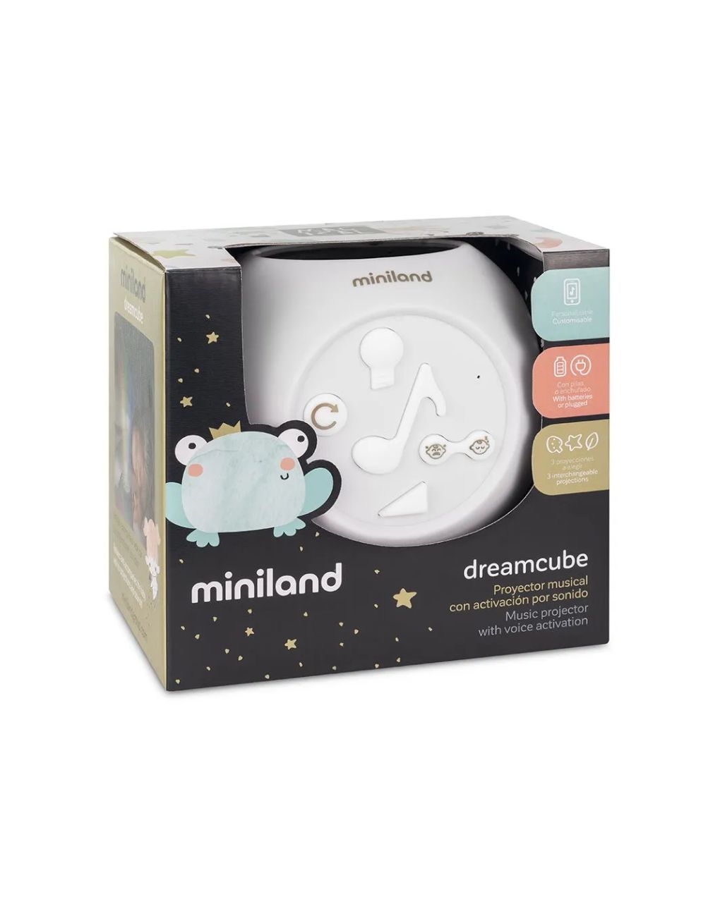 Miniland φωτάκι νυκτός με λευκούς ήχους & μελωδίες dreamcube ml89311 - Miniland