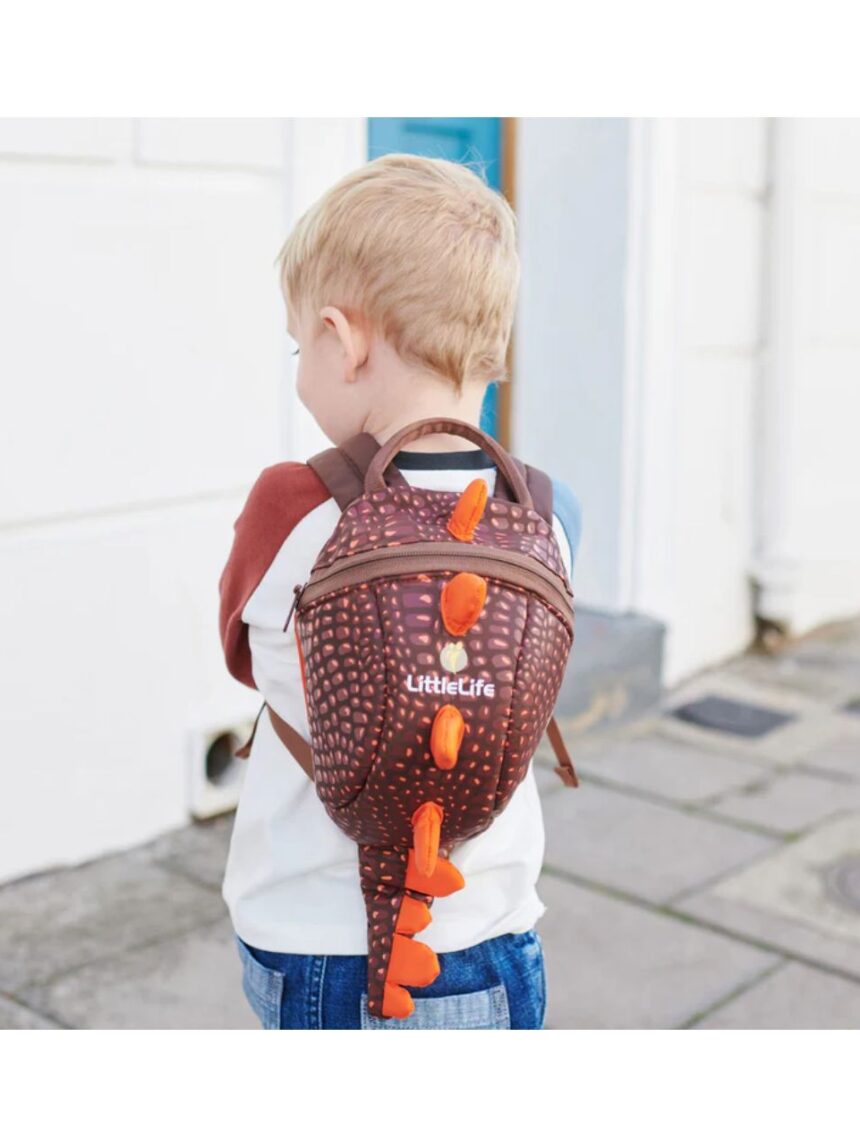 Littlelife παιδική τσάντα πλάτης με λουράκι ασφαλείας δεινόσαυρος  2lt  l10814 - Little Life