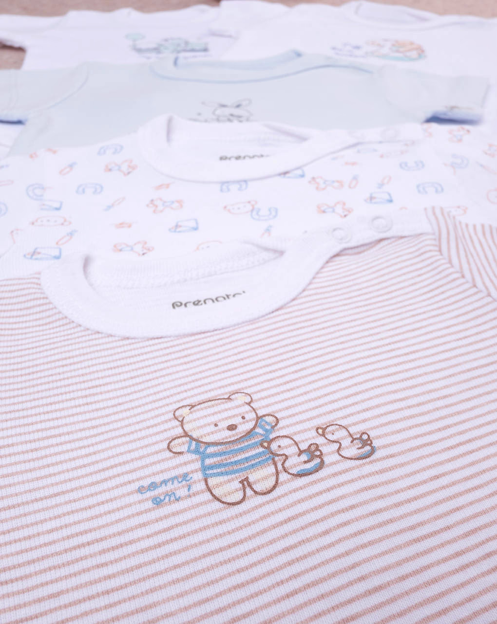 βρεφικά κορμάκια πακέτο x5 happy friends για αγόρι - Prénatal