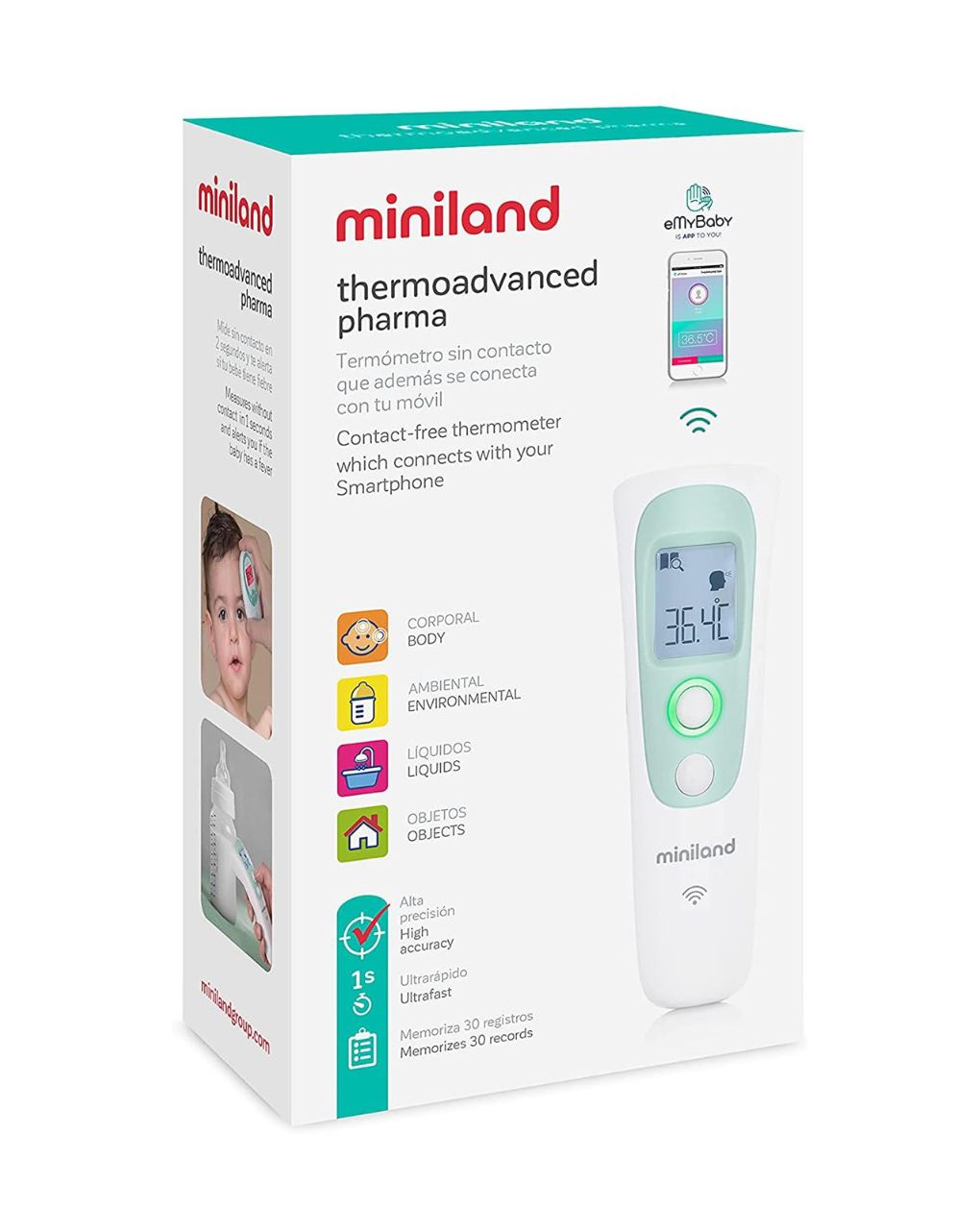 Miniland θερμόμετρο scanner πολλαπλών λειτουργιών thermoadvanced pharma ml89379 - Miniland