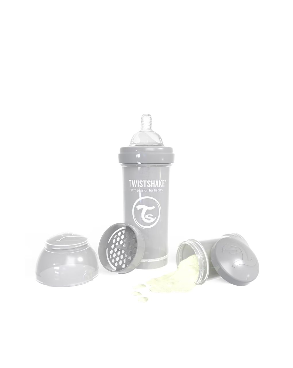 Twistshake μπιμπερό κατά των κολικών 260ml pastel grey - Twistshake