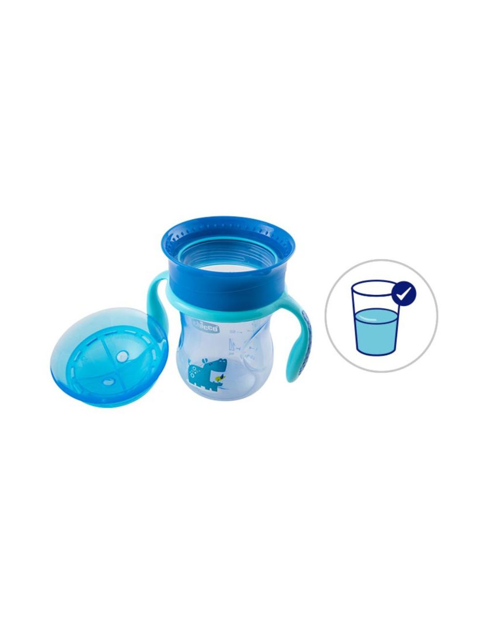Chicco εκπαιδευτικό ποτήρι perfect 360◦ 200ml 12m+ μπλε f04-06951-20-01 - Chicco