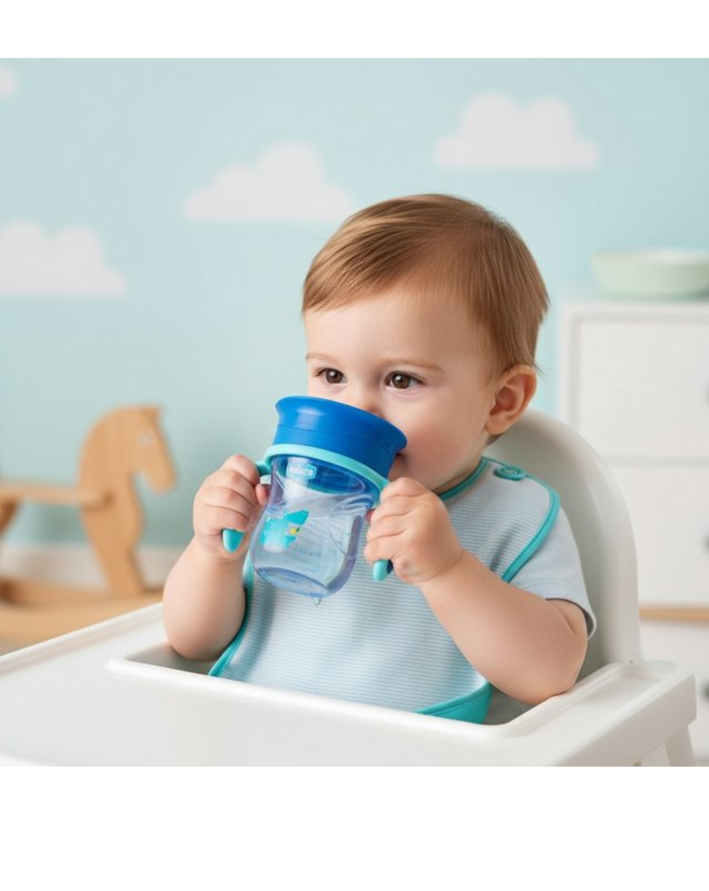 Chicco εκπαιδευτικό ποτήρι perfect 360◦ 200ml 12m+ μπλε f04-06951-20-01 - Chicco