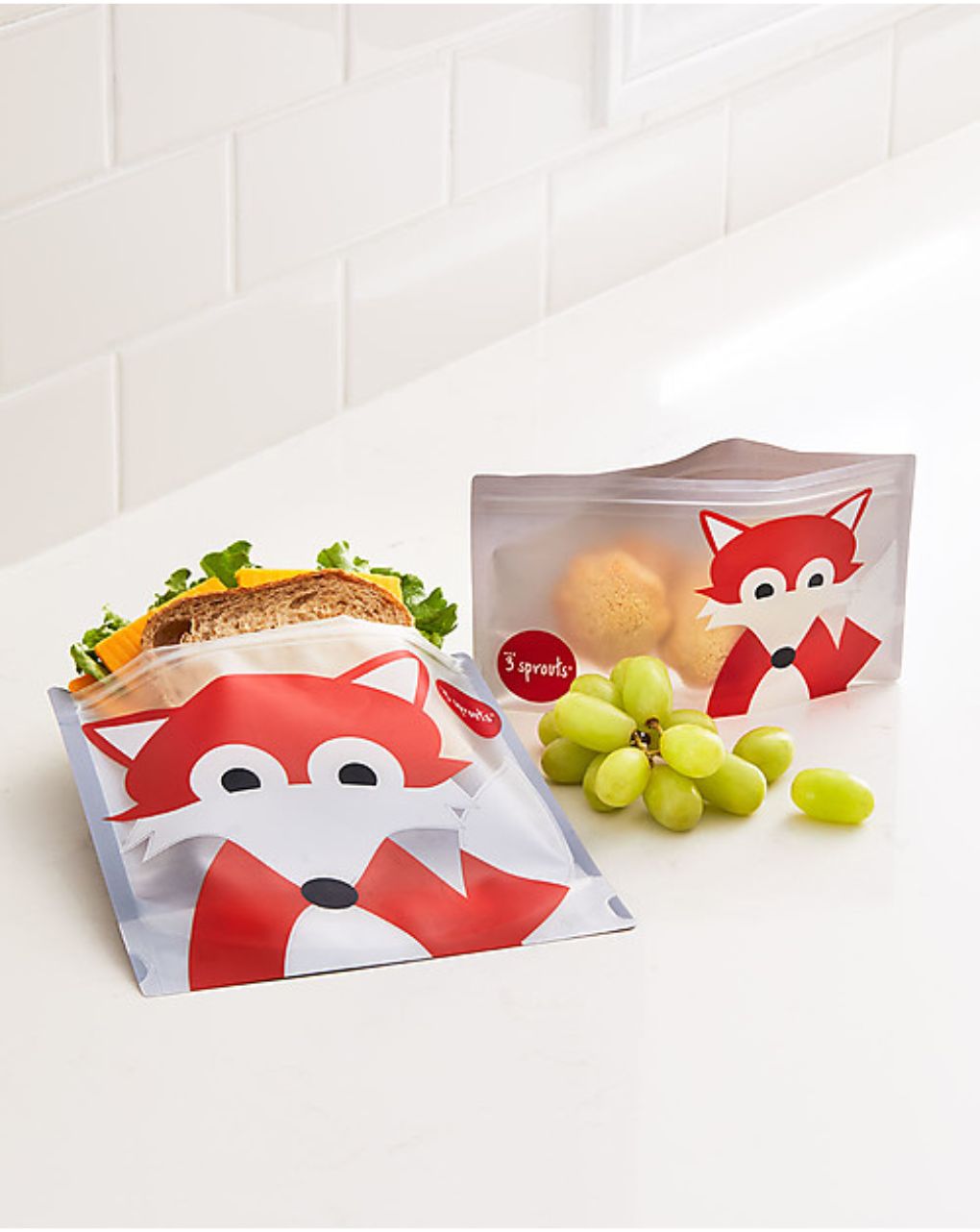 3sprouts θήκες σνακ-bag fox (2 τμχ) - 3 sprouts