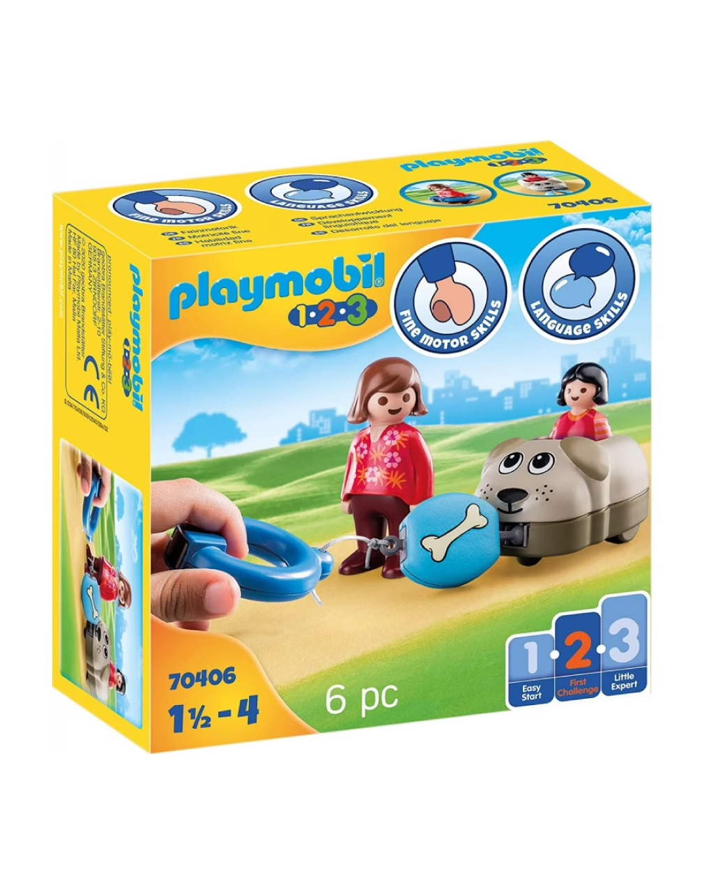 Playmobil 1.2.3 τρενάκι με βαγόνι-σκυλάκι 70406