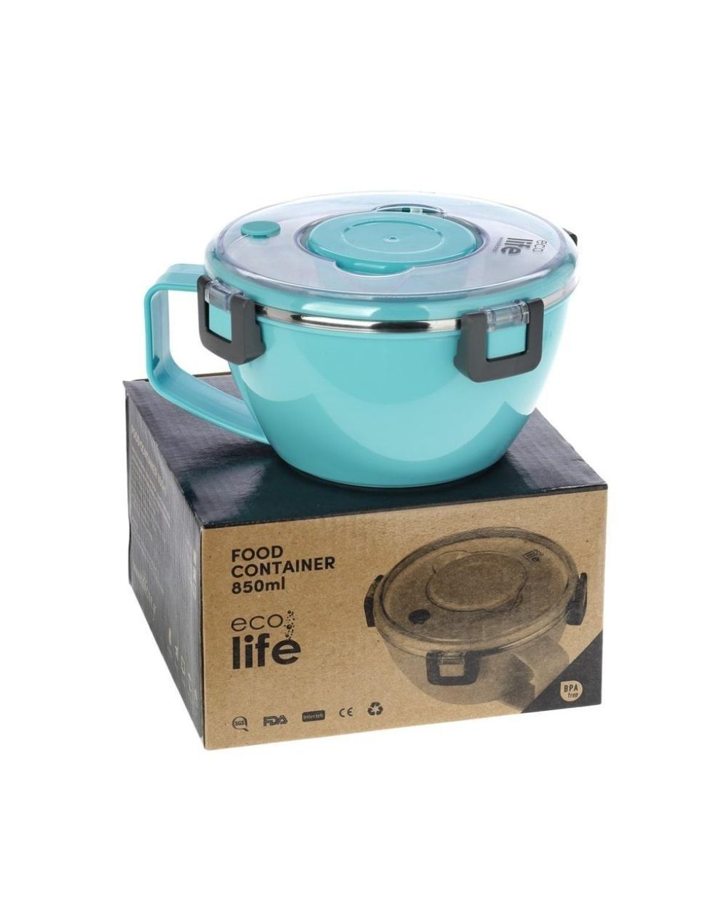 Ecolife φαγητοδοχείο thermos με χώρισμα 850ml blue 33-bo-9070 - Ecolife