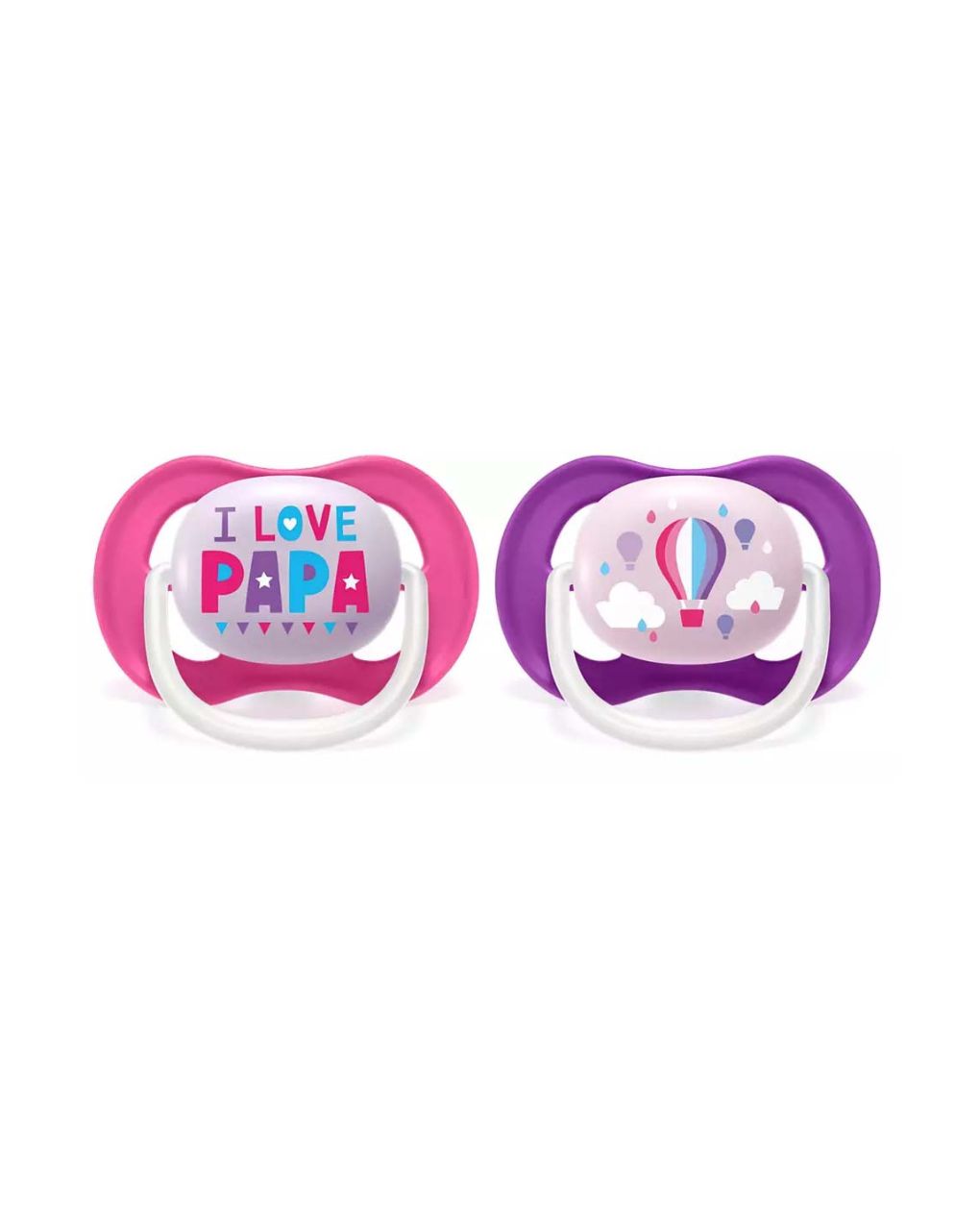 Philips avent πιπίλες ultra air pacifier 2τμχ i love papa 6-18m, scf080/04 - Philips Avent
