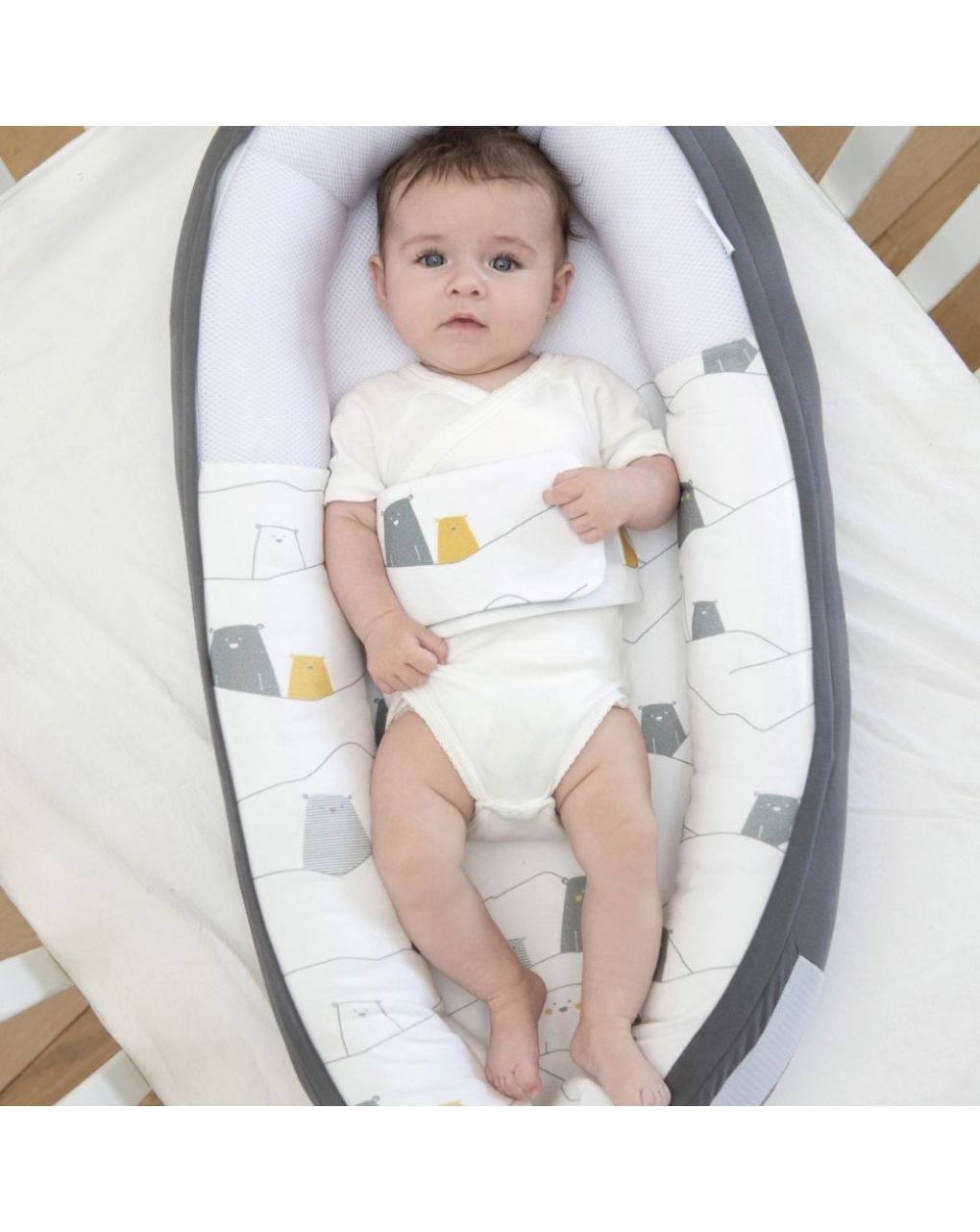 Doomoo βρεφική φωλιά cocoon bear grey dmcobg - Doomoo