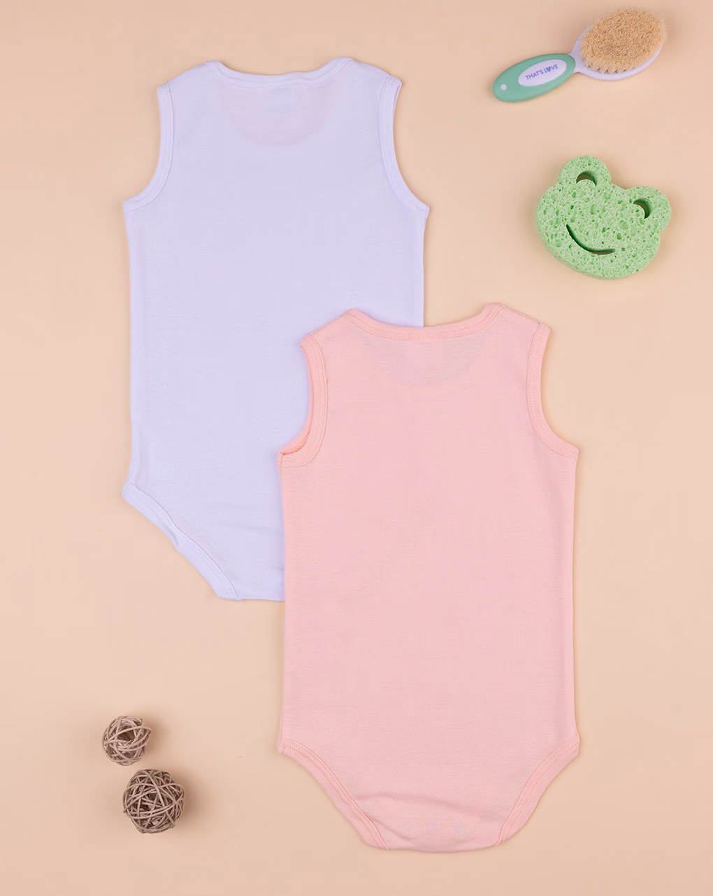 βρεφικά κορμάκια αμάνικα πακέτο x2 τμχ για κορίτσι - Prénatal