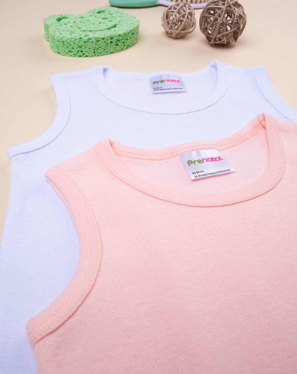 βρεφικά κορμάκια αμάνικα πακέτο x2 τμχ για κορίτσι - Prénatal