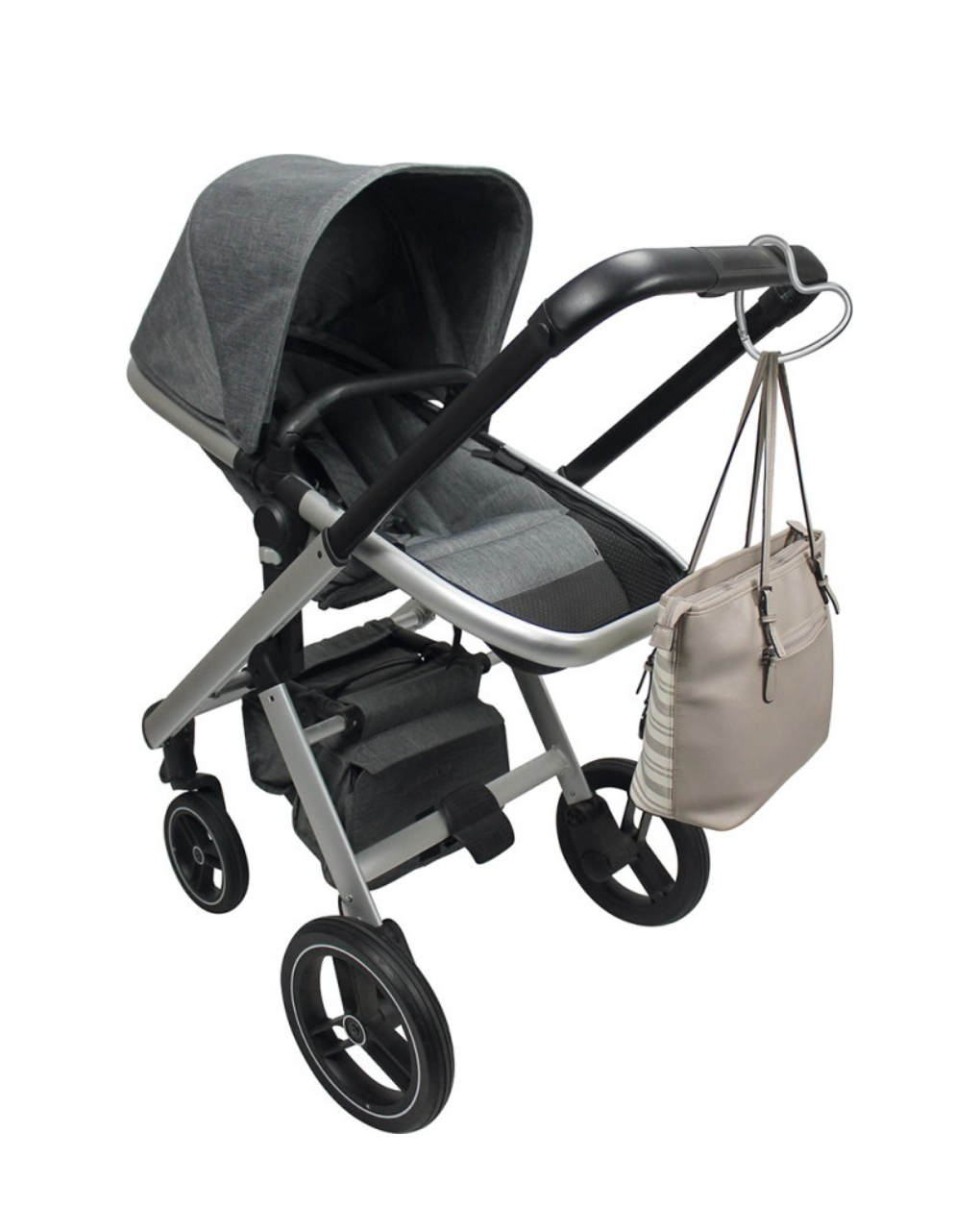 Dooky γάντζος καροτσιού καρδιά matt silver 14 x 12 εκ. - Dooky