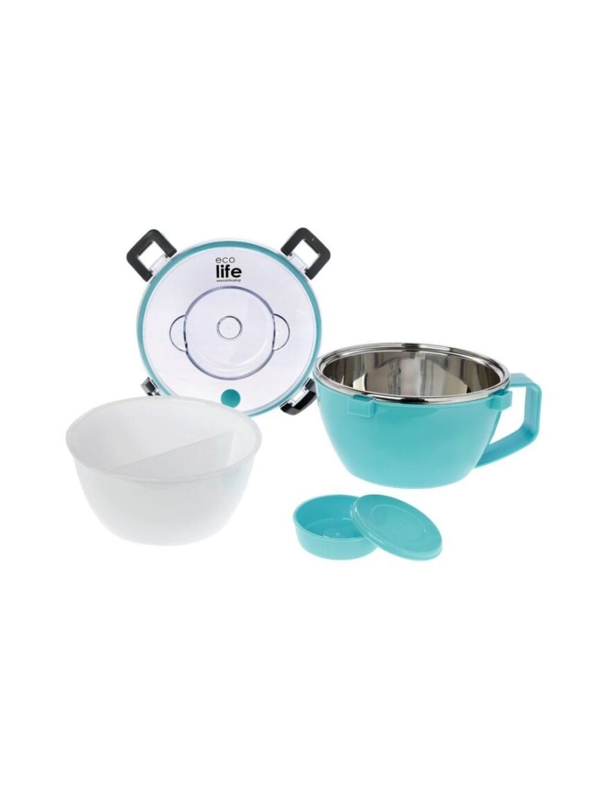 Ecolife φαγητοδοχείο thermos με χώρισμα 850ml blue 33-bo-9070 - Ecolife