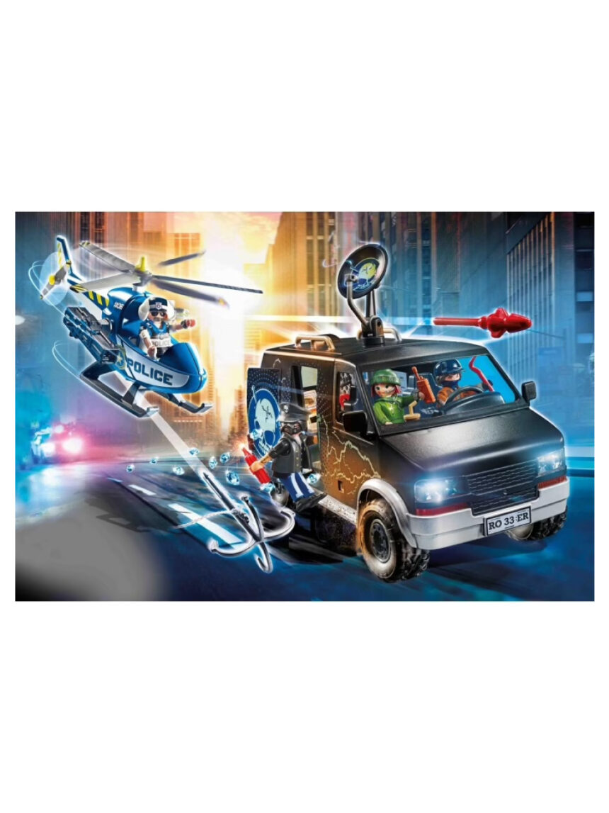 Playmobil city action αστυνομικό ελικόπτερο και ληστές με βαν 70575 - Playmobil, Playmobil City Action