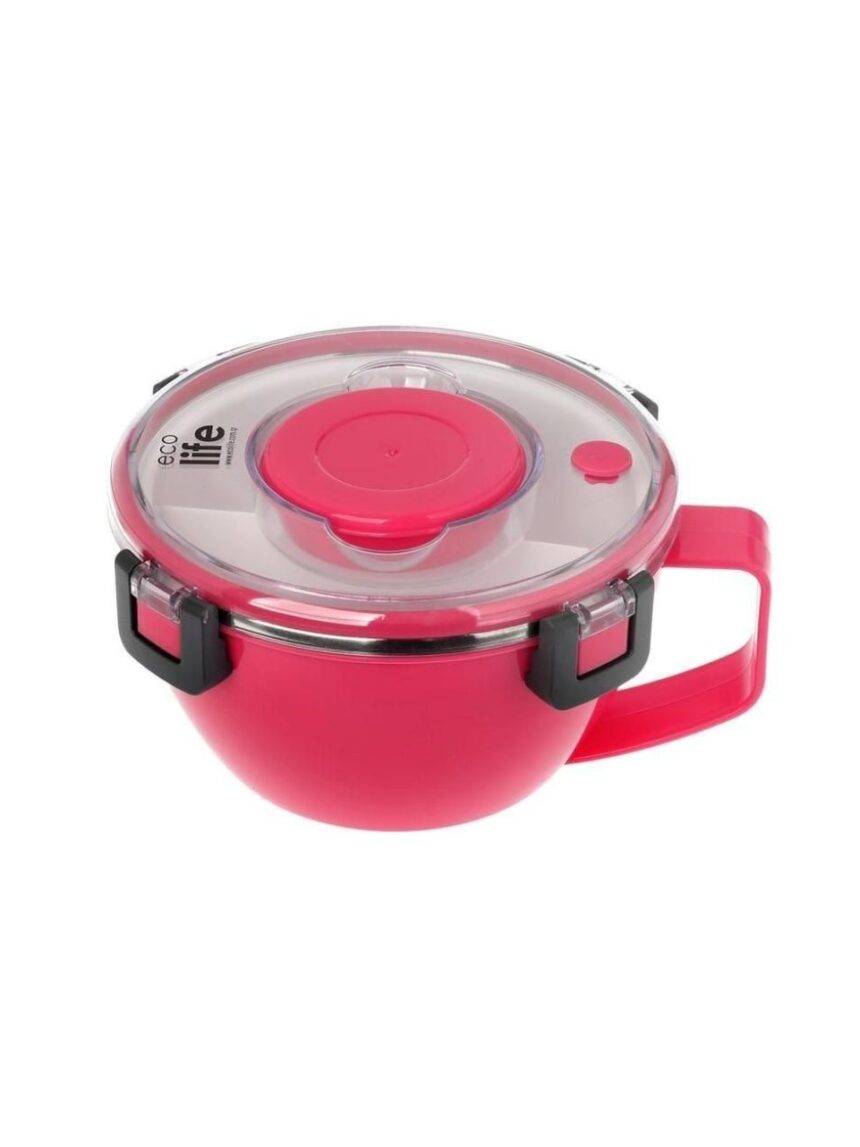 Ecolife φαγητοδοχείο thermos με χώρισμα 850ml ροζ - Ecolife