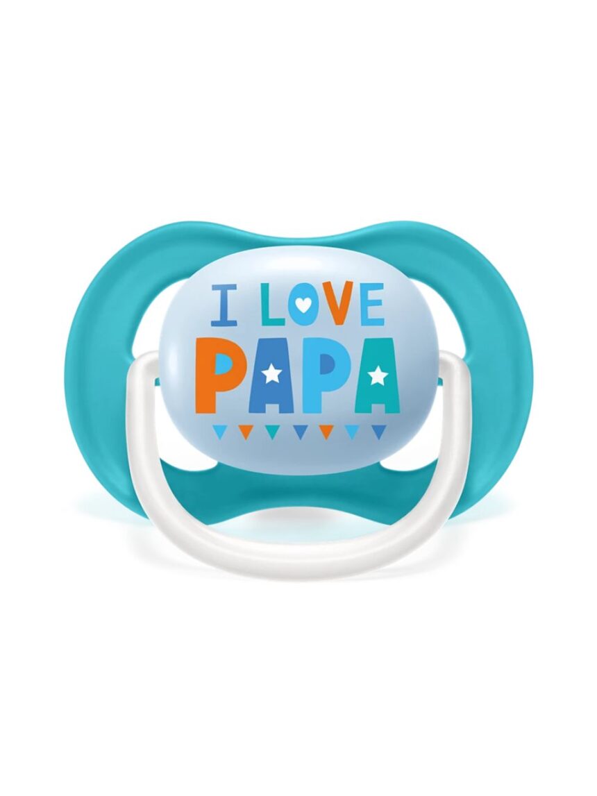Philips avent πιπίλα ultra air 2τμχ i love papa μπλε 6-18m, scf080/02 - Philips Avent