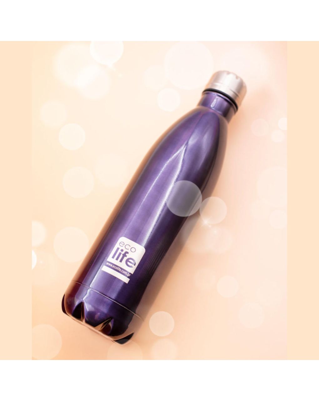 Ecolife μεταλλικός θερμός 750ml μωβ - Ecolife