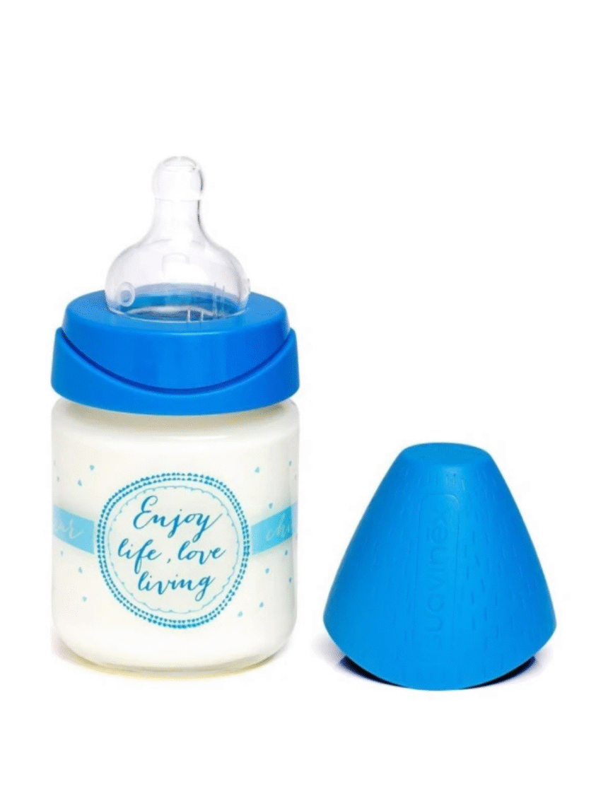 Suavinex γυάλινο μπιμπερό ανατομική θηλή σιλικόνης s enjoy 120 ml - Suavinex