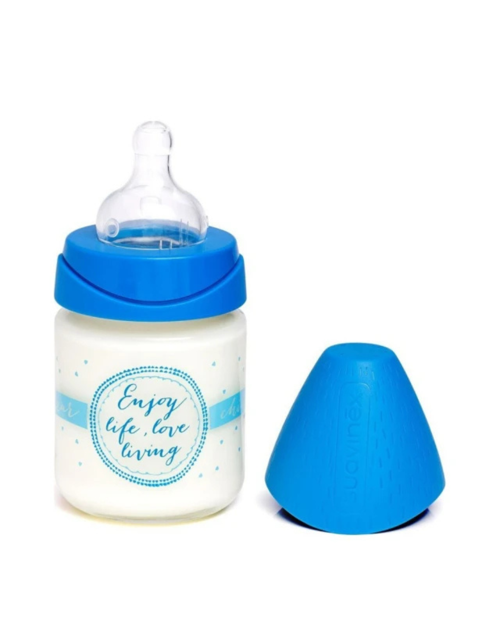 Suavinex γυάλινο μπιμπερό ανατομική θηλή σιλικόνης s enjoy 120 ml - Suavinex