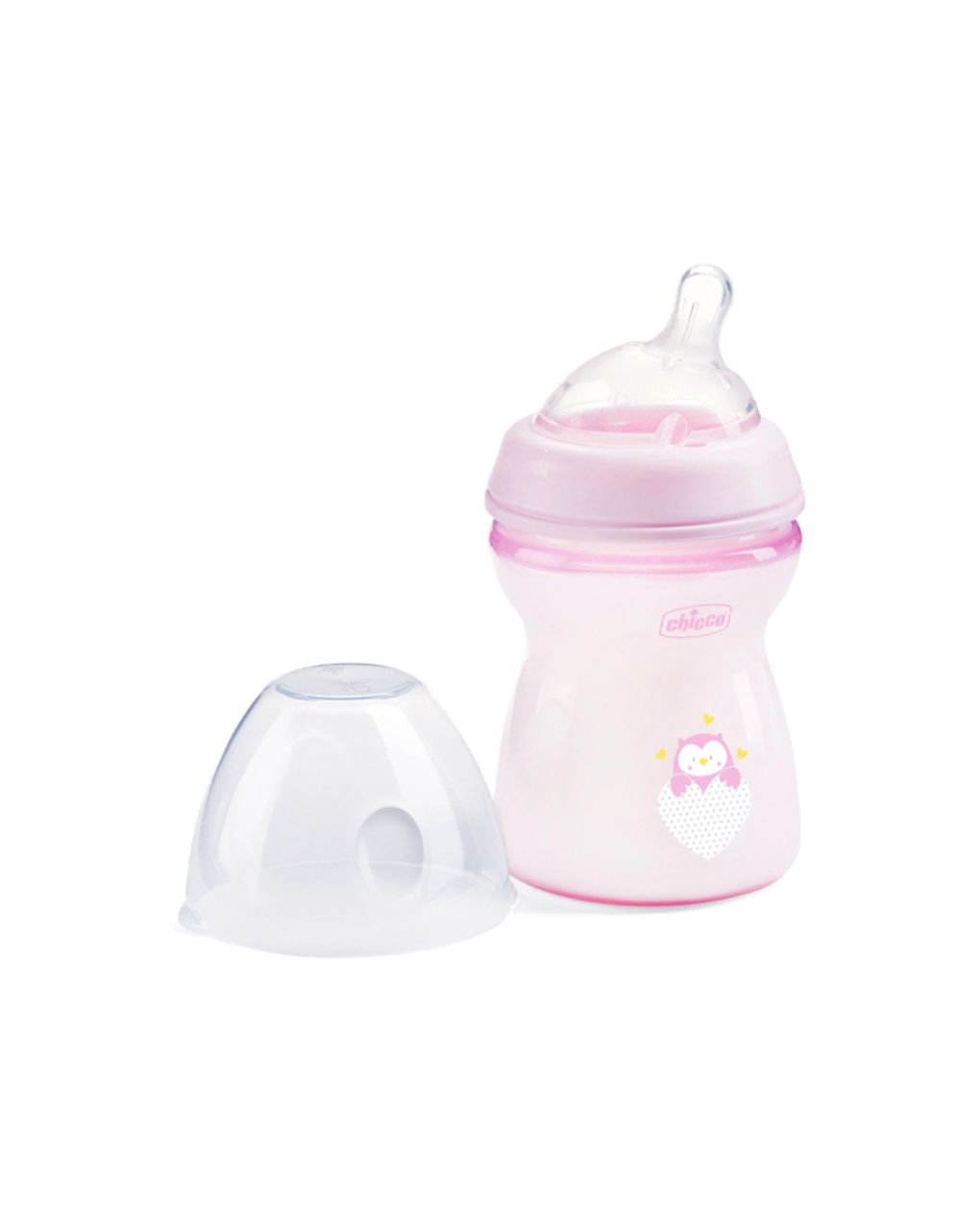 Chicco πλαστικό μπιμπερό natural feeling 250ml με θήλη σιλικόνης μέτριας ροής 2m+ ροζ a60-80825-11 - Chicco