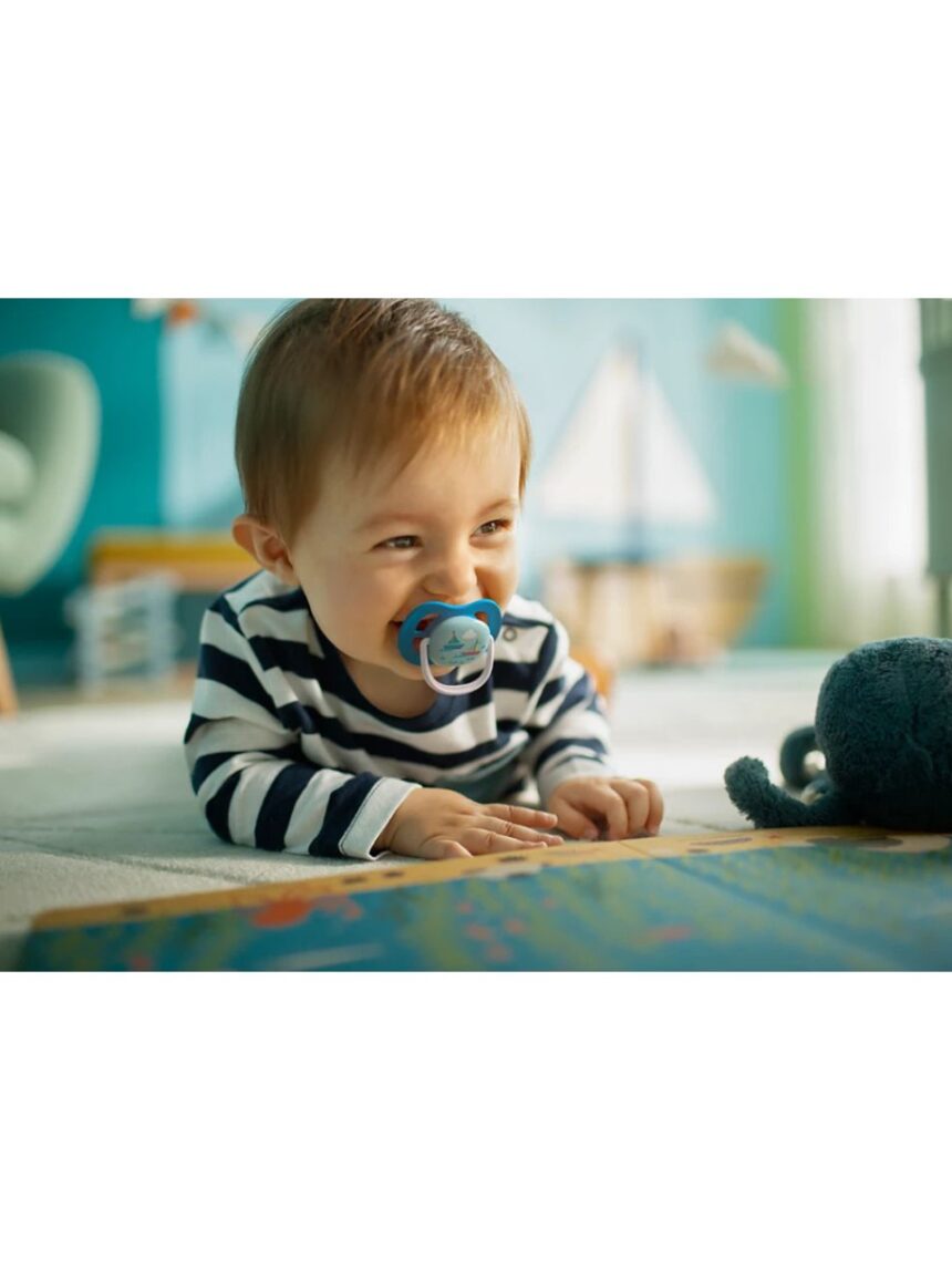 Philips avent πιπίλα ultra air 2τμχ i love papa μπλε 6-18m, scf080/02 - Philips Avent