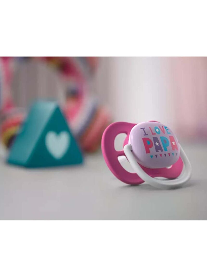 Philips avent πιπίλες ultra air pacifier 2τμχ i love papa 6-18m, scf080/04 - Philips Avent