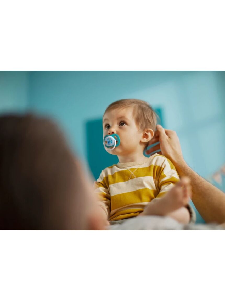 Philips avent πιπίλα ultra air 2τμχ i love papa μπλε 6-18m, scf080/02 - Philips Avent