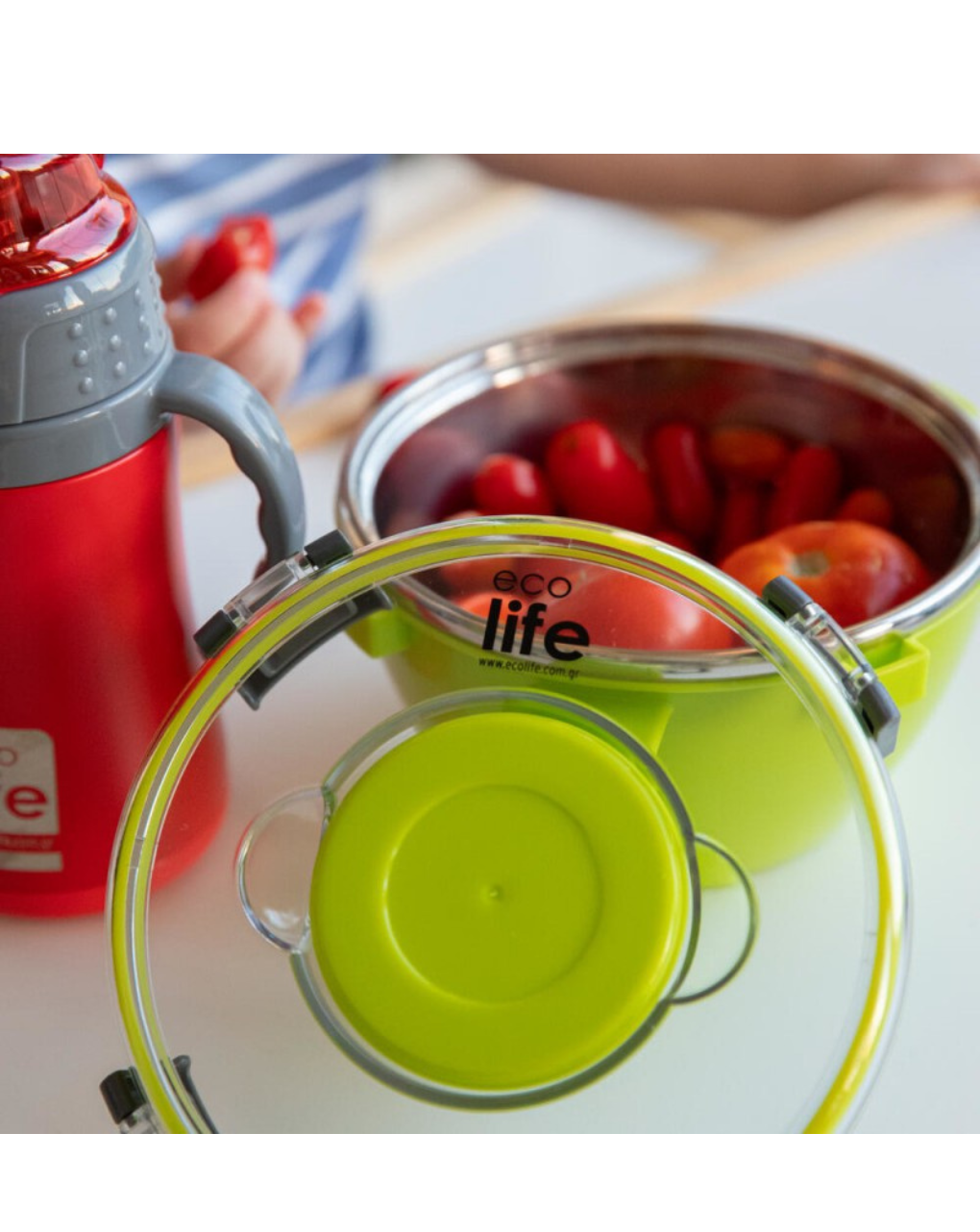 Ecolife φαγητοδοχείο thermos με χώρισμα 850ml green 33-bo-9072 - Ecolife