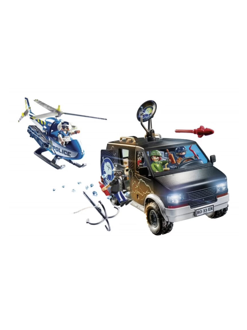 Playmobil city action αστυνομικό ελικόπτερο και ληστές με βαν 70575 - Playmobil, Playmobil City Action