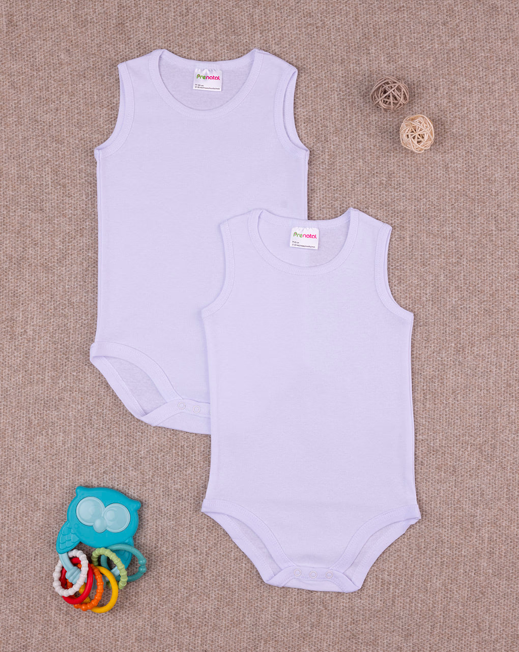βρεφικά κορμάκια αμάνικα πακέτο x2 για αγόρι - Prénatal