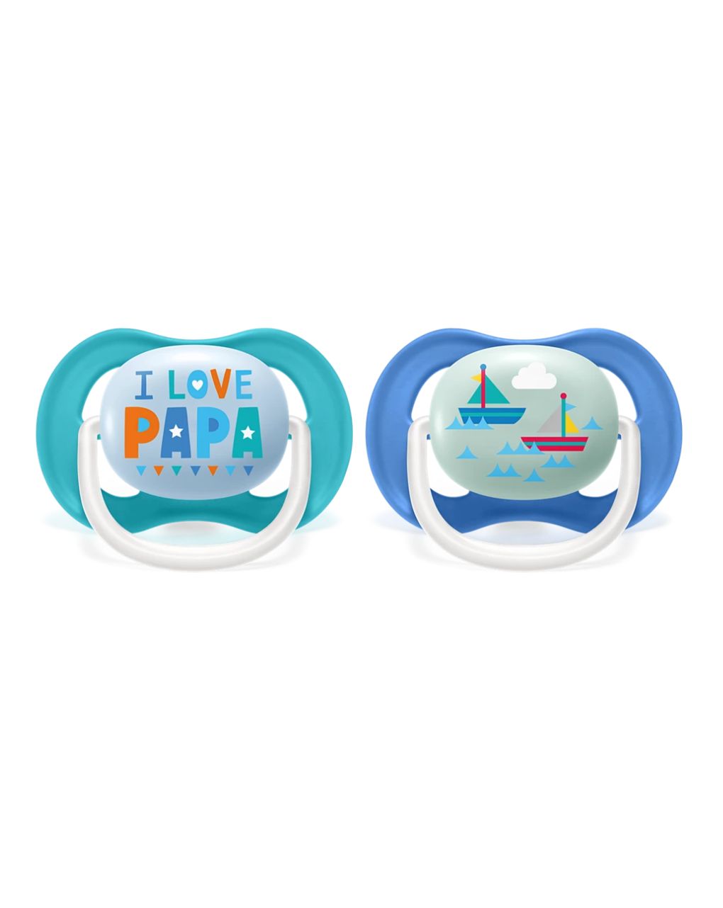 Philips avent πιπίλα ultra air 2τμχ i love papa μπλε 6-18m, scf080/02 - Philips Avent