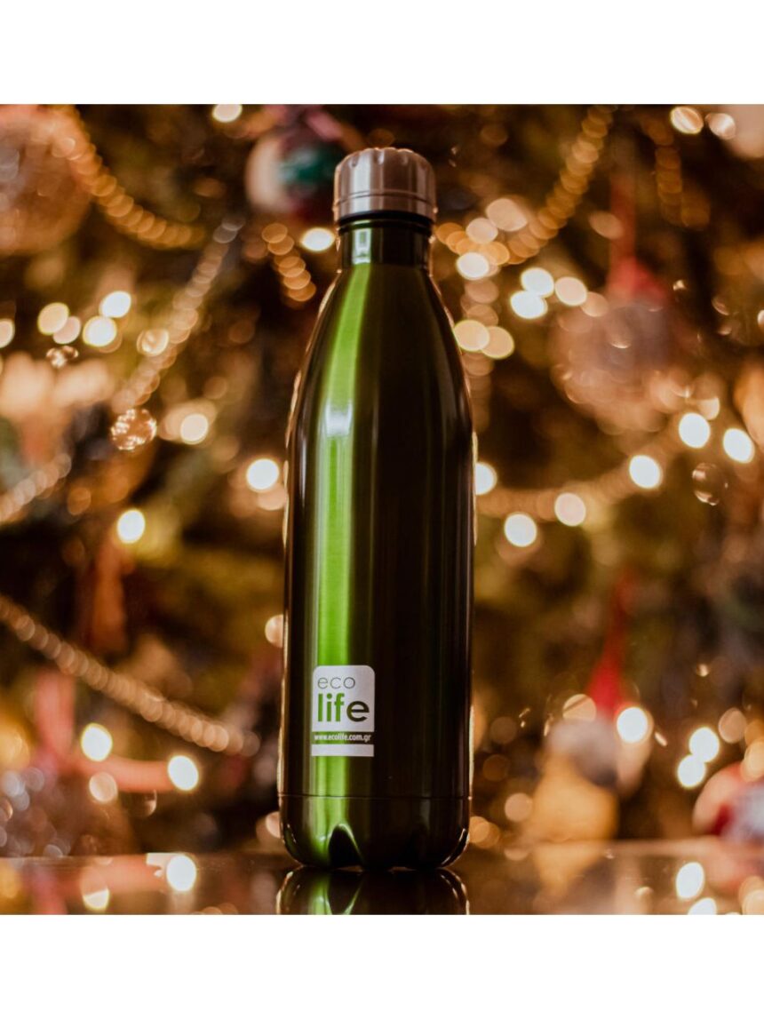 Ecolife μεταλλικός θερμός 750ml πράσινος 33-bo-3001 - Ecolife