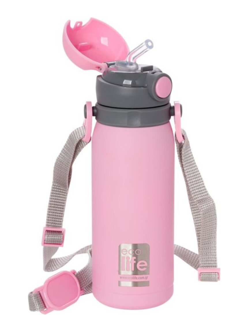 Ecolife ανοξείδωτο παγούρι kids thermos 400ml-ροζ 33-bo-3007 - Ecolife