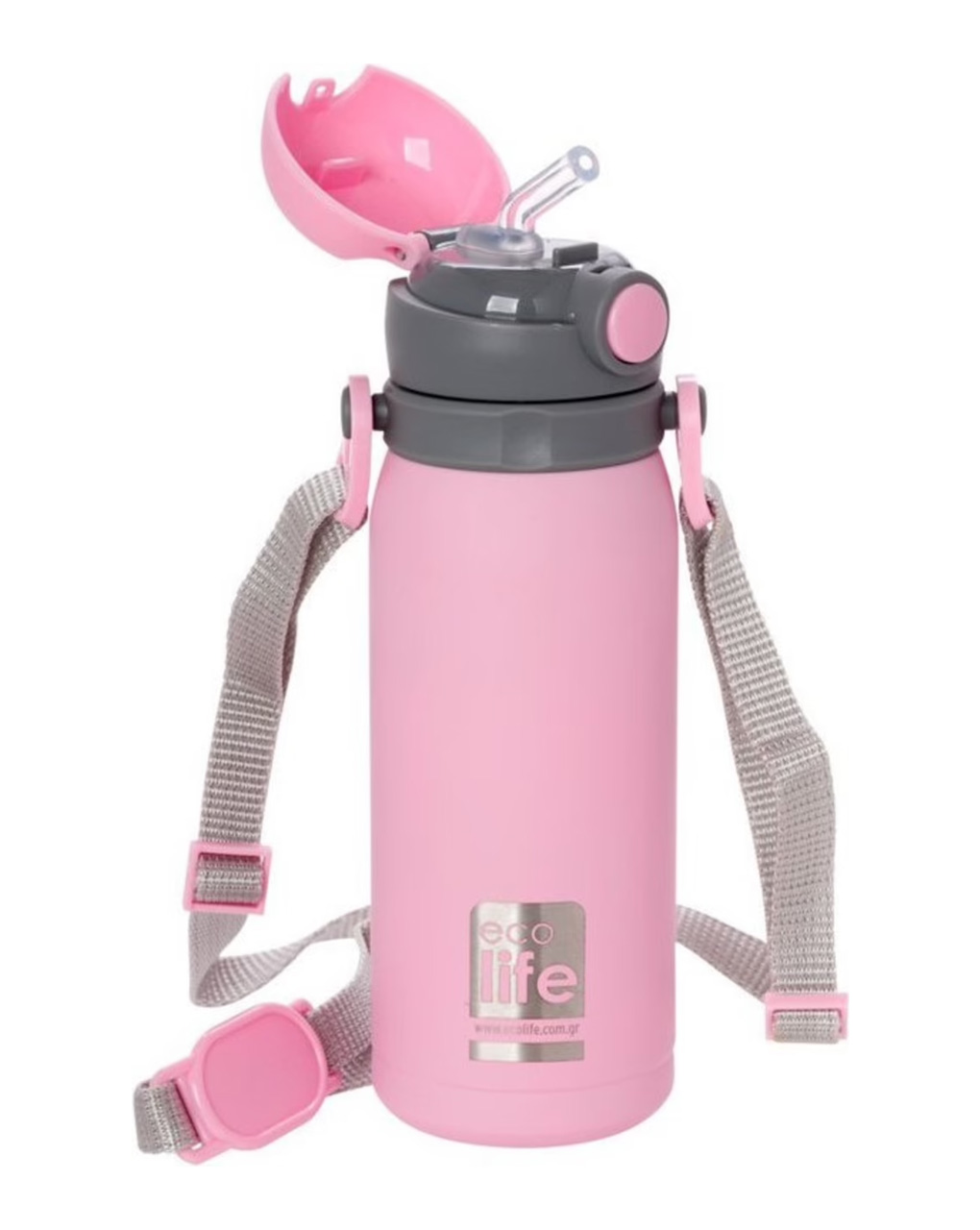 Ecolife ανοξείδωτο παγούρι kids thermos 400ml-ροζ 33-bo-3007 - Ecolife