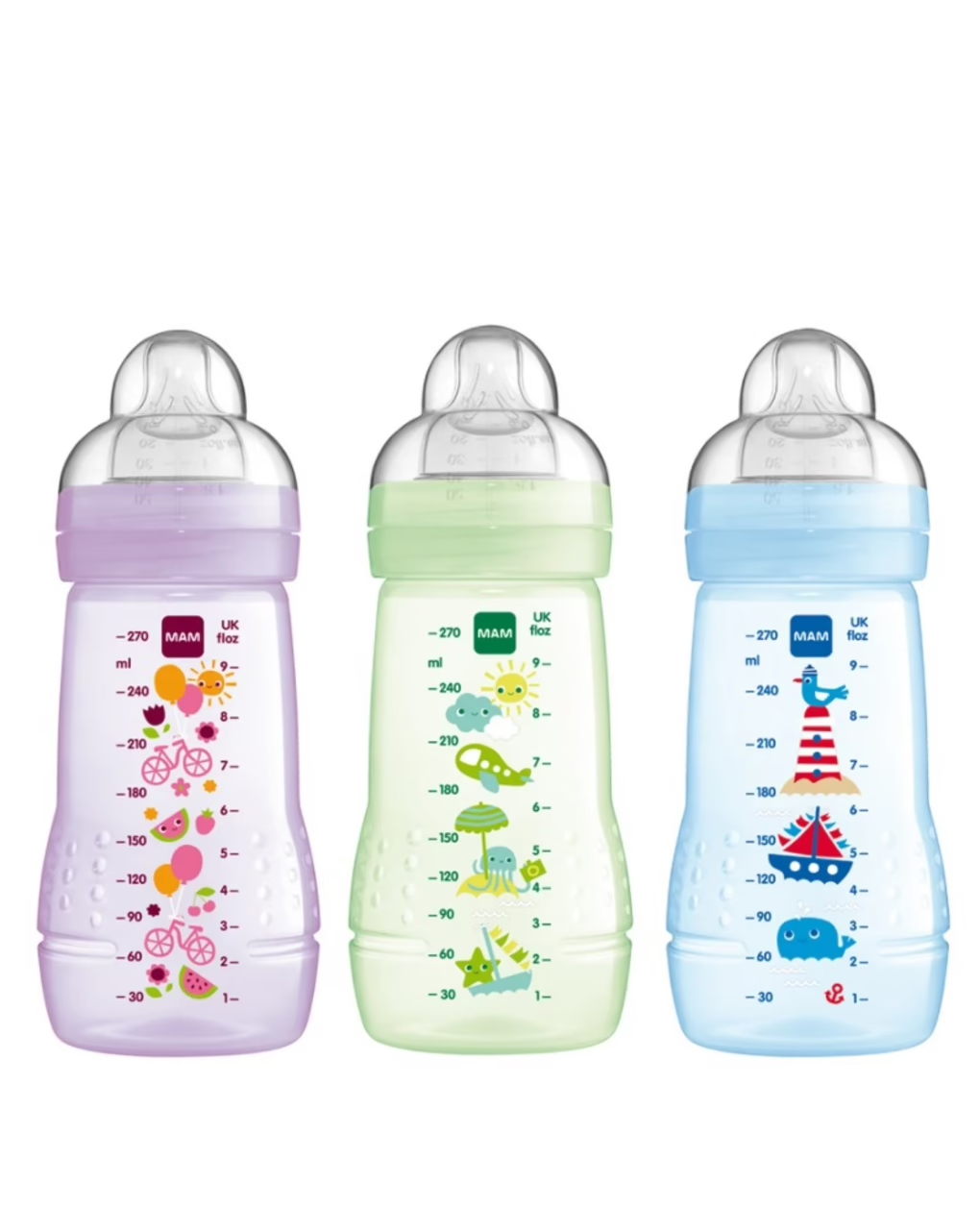 Mam μπιμπερό με θηλή σιλικόνης 270ml. 2m+ - Mam