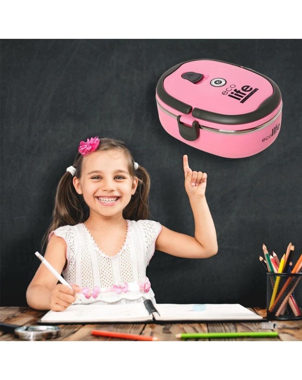 Ecolife ανοξείδωτο φαγητοδοχείο double wall 800ml pink 33-fc-9083 - Ecolife