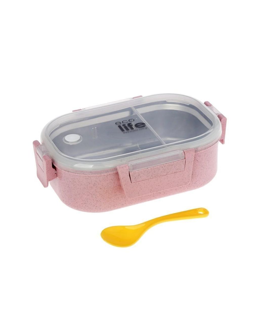 Ecolife ανοξείδωτο φαγητοδοχείο με χώρισμα 900ml light pink 33-bo-9073 - Ecolife