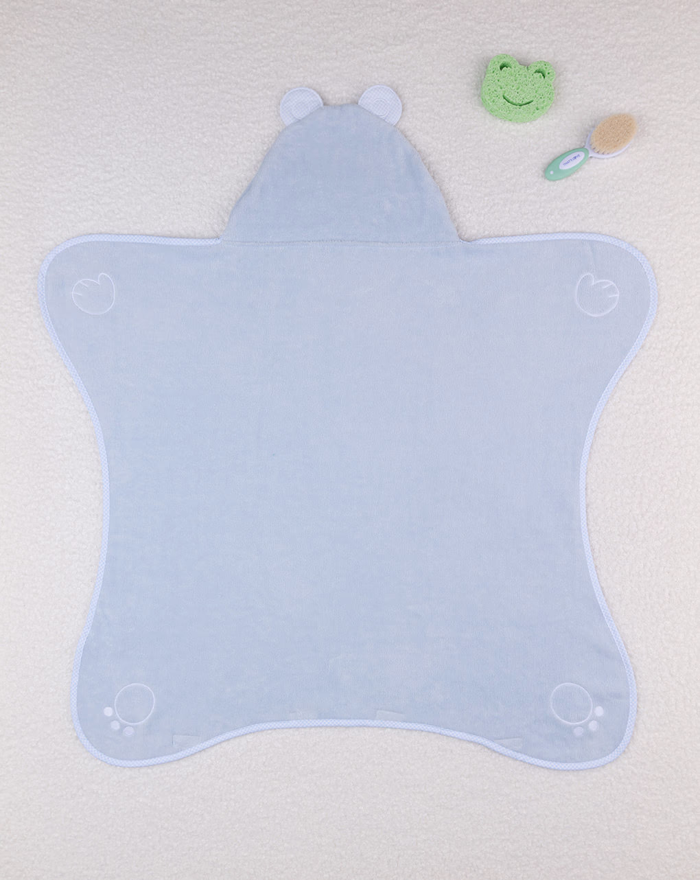 βρεφική μπουρνουζοπετσέτα γαλάζια με αρκουδάκι για αγόρι - Prénatal