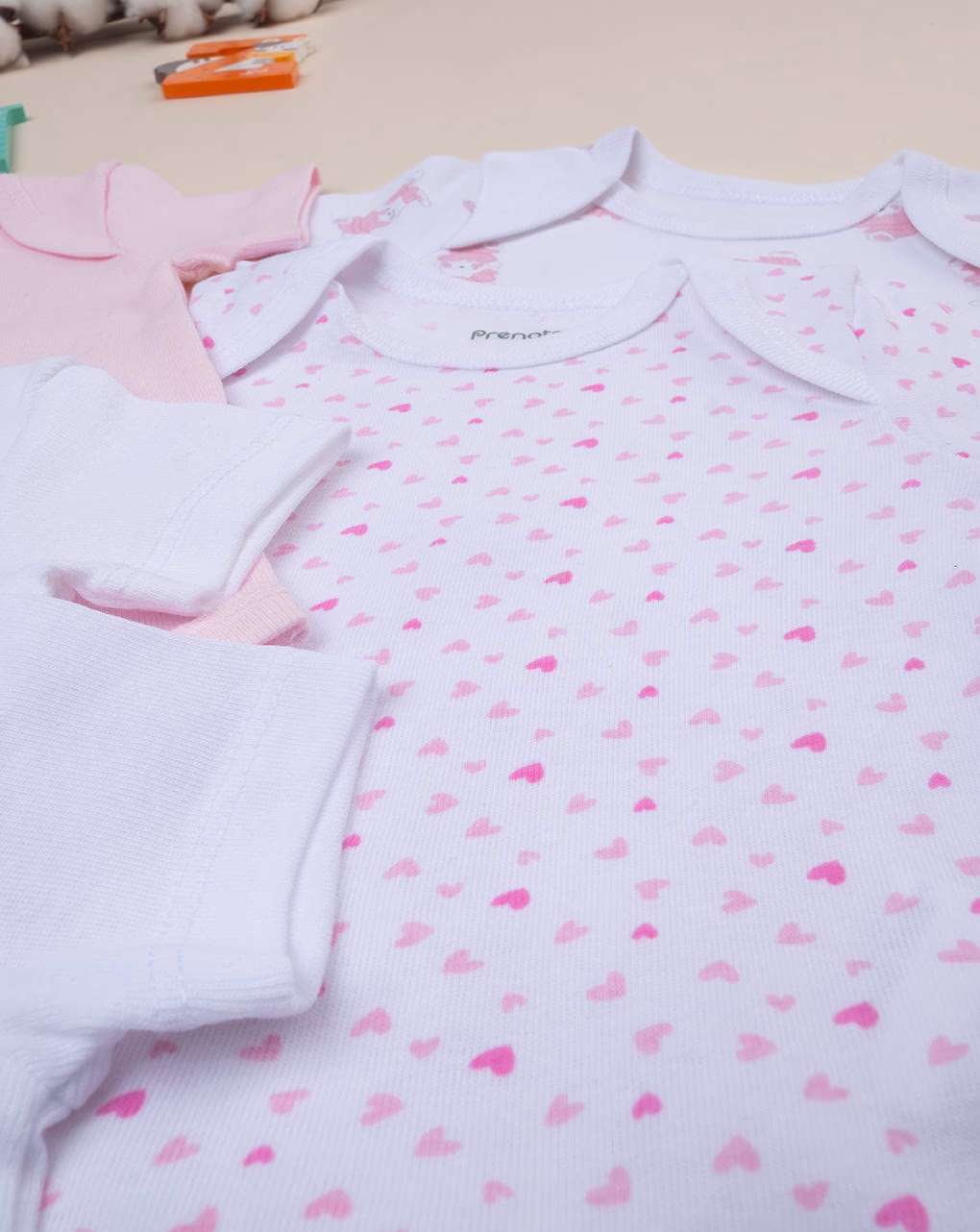βρεφικά κορμάκια με λαγουδάκια πακέτο x5 για κορίτσι - Prénatal