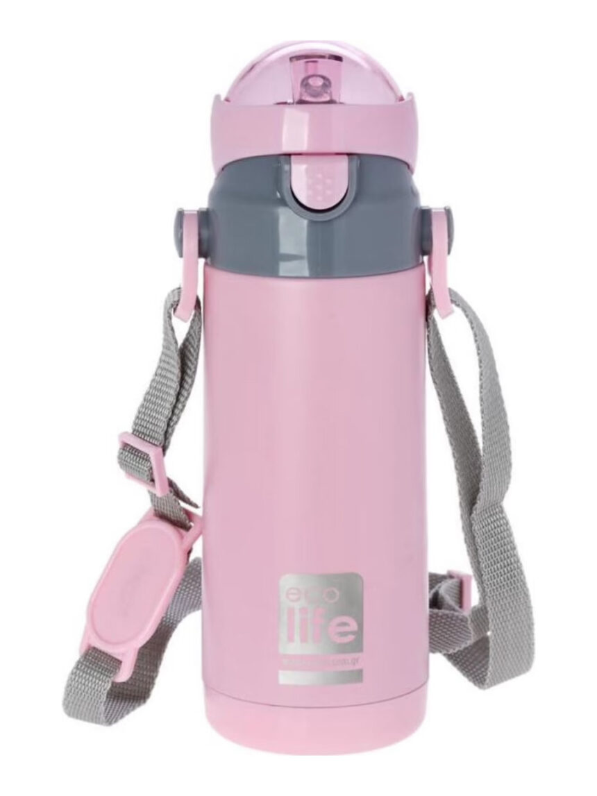 Ecolife ανοξείδωτο παγούρι kids thermos 400ml-ροζ 33-bo-3007 - Ecolife