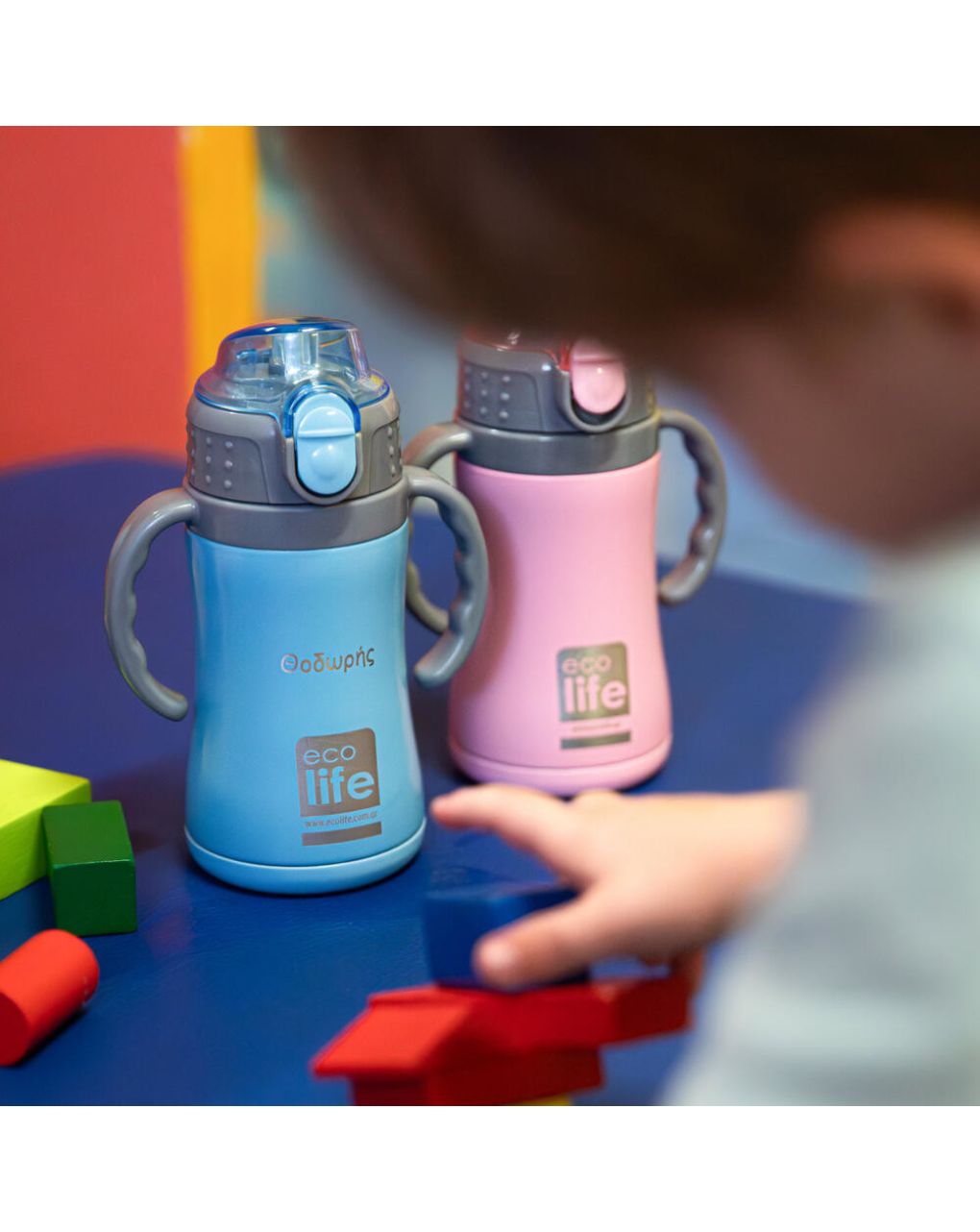 Ecolife ανοξείδωτο παγούρι kids thermos 300ml pink 33-bo-3005 - Ecolife