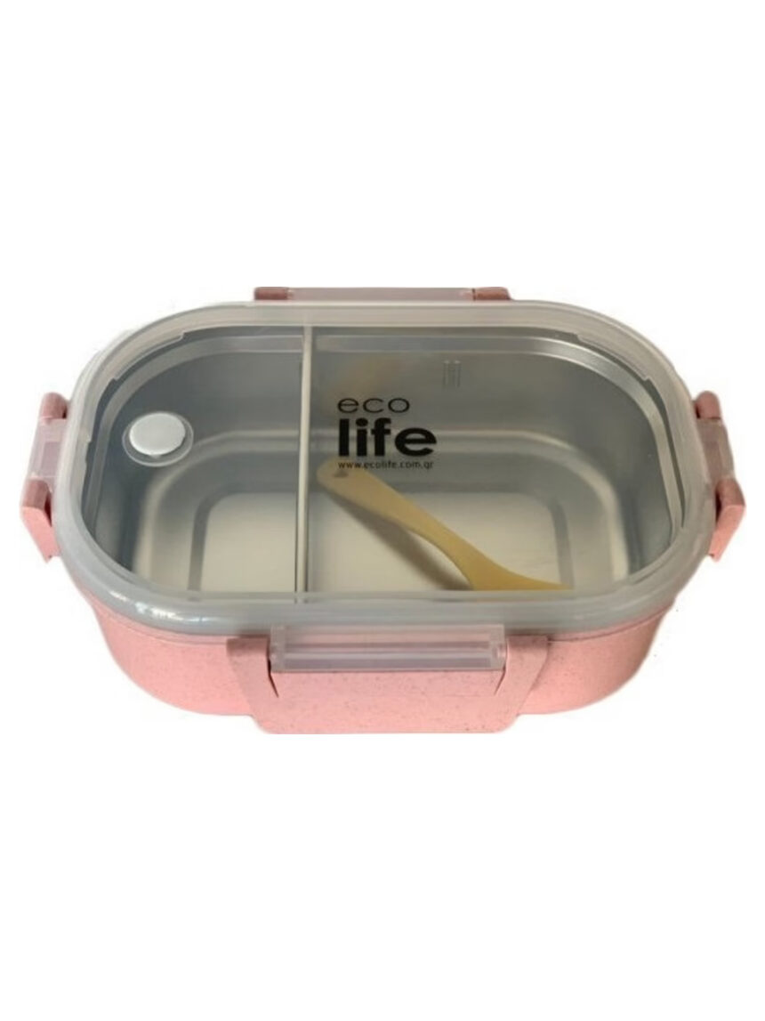 Ecolife φαγητοδοχείο ανοξείδωτο 900ml light pink - Ecolife