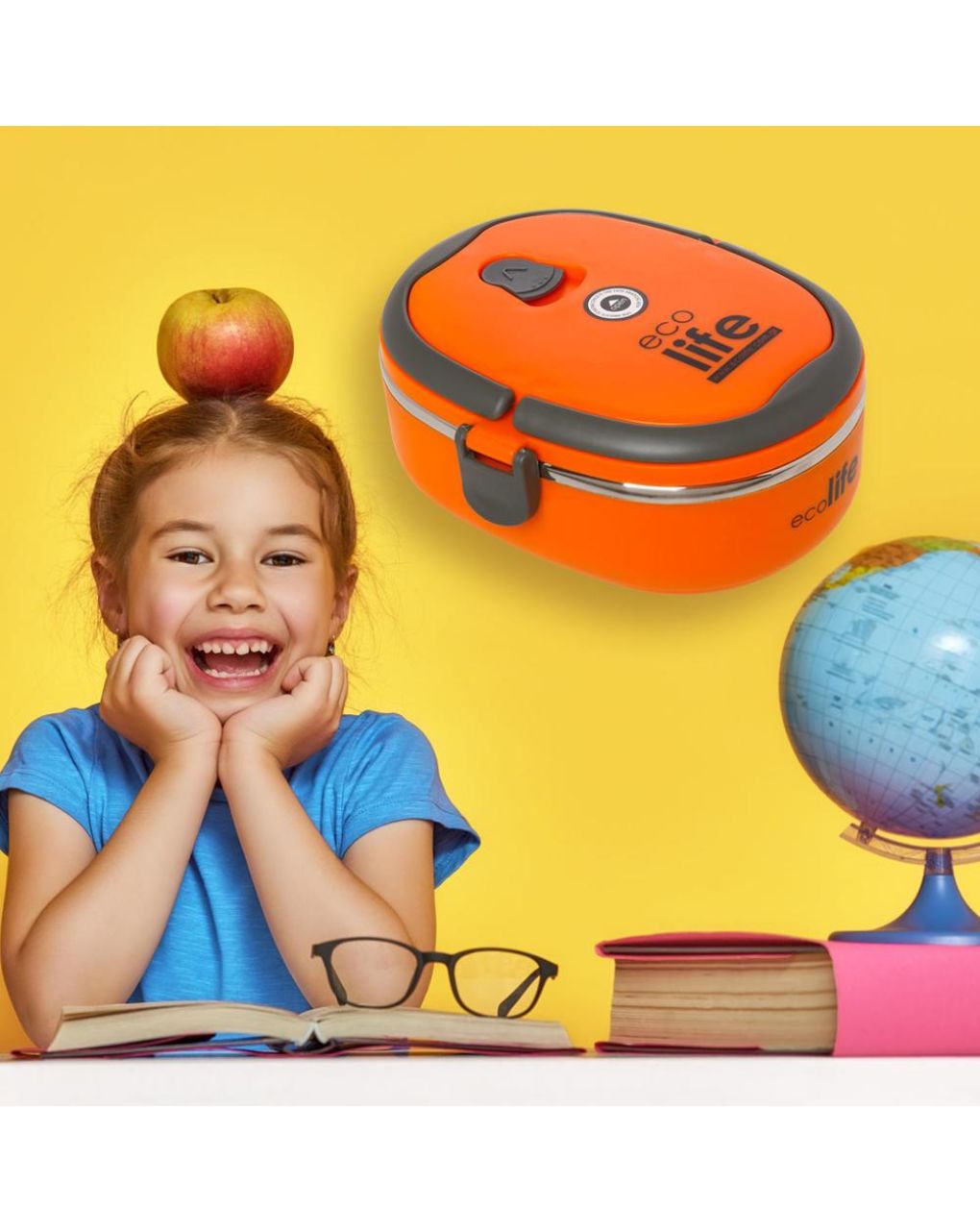 Ecolife ανοξείδωτο φαγητοδοχείο double wall 800ml orange 33-fc-9081 - Ecolife